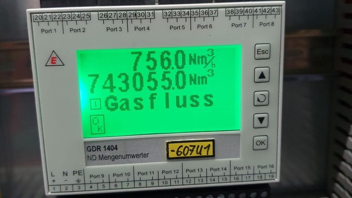 Display einer Überwachungseinheit in der Biogasanlage